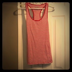 Old Navy pink striped racerback tank top